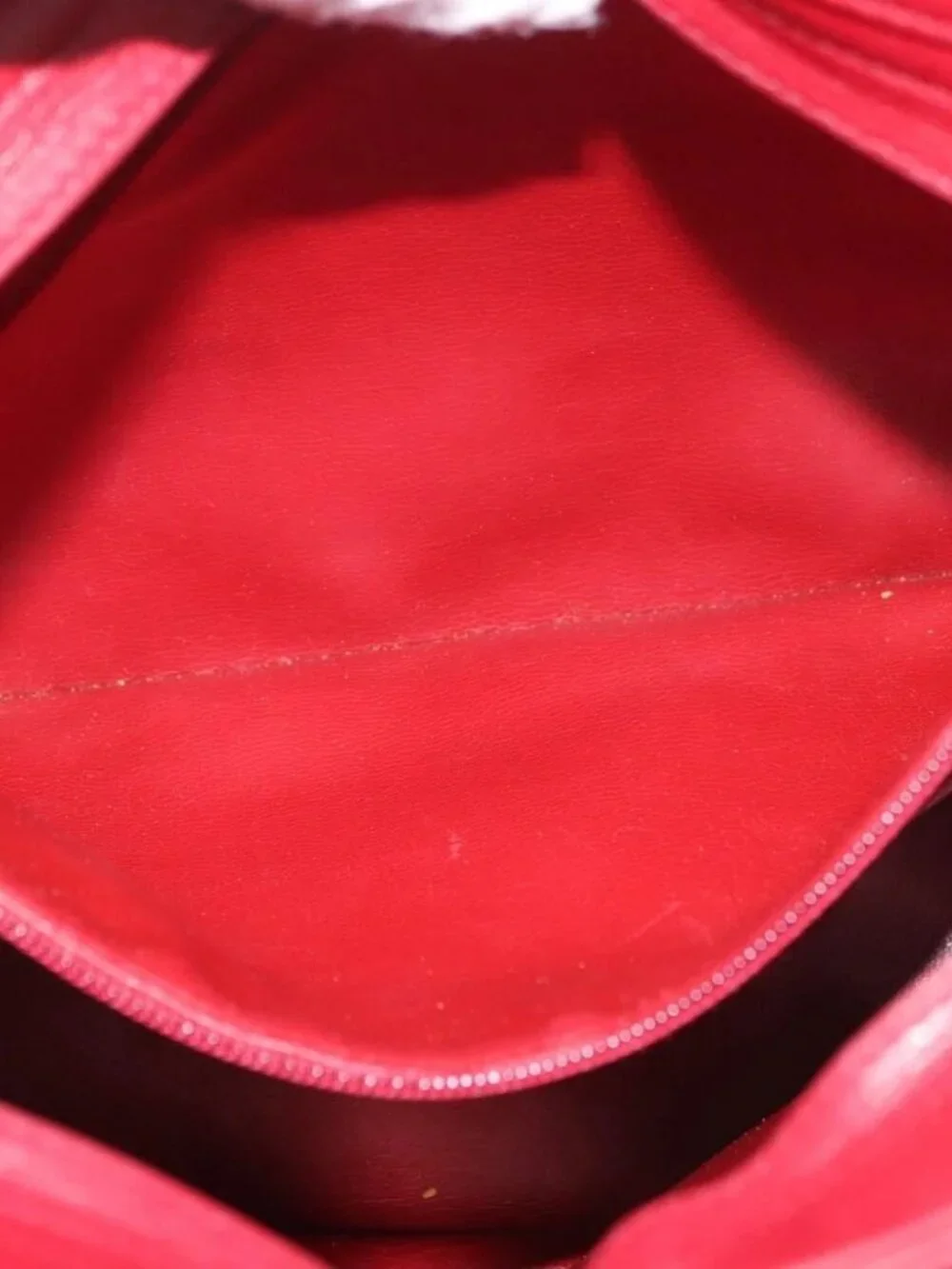CHANEL Matelasse Chain Shoulder Bag Lamb Skin Red Gold CC Auth 187646